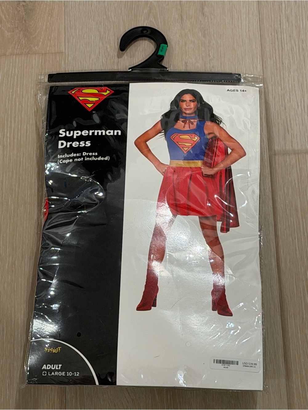 Women’s Superman Dress Size Large, Superhero Halloween Costume